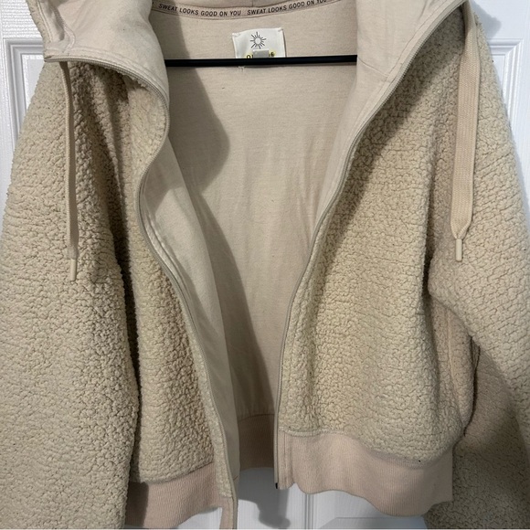 OFFLINE Aerie Cropped Sherpa‎ Zip Up Hooded Jacket, L - Picture 5 of 8